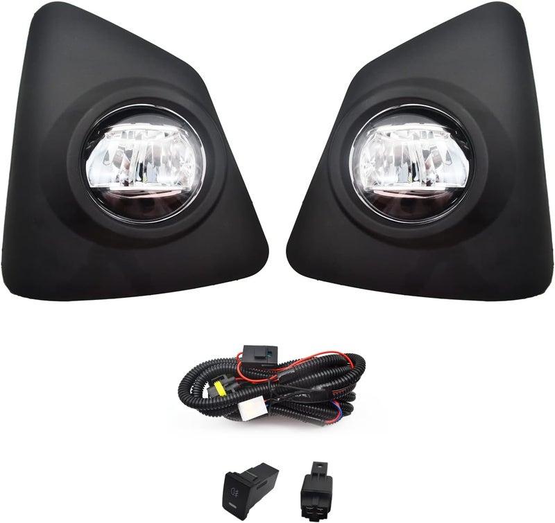BOXLIGHT LED Fog Lights Compatible With 2014 2015 2016 Toyota Corolla S SE with Clear Lens Bumper Lamps Replacement Included Wiring Harness Kit Switch - Image 1